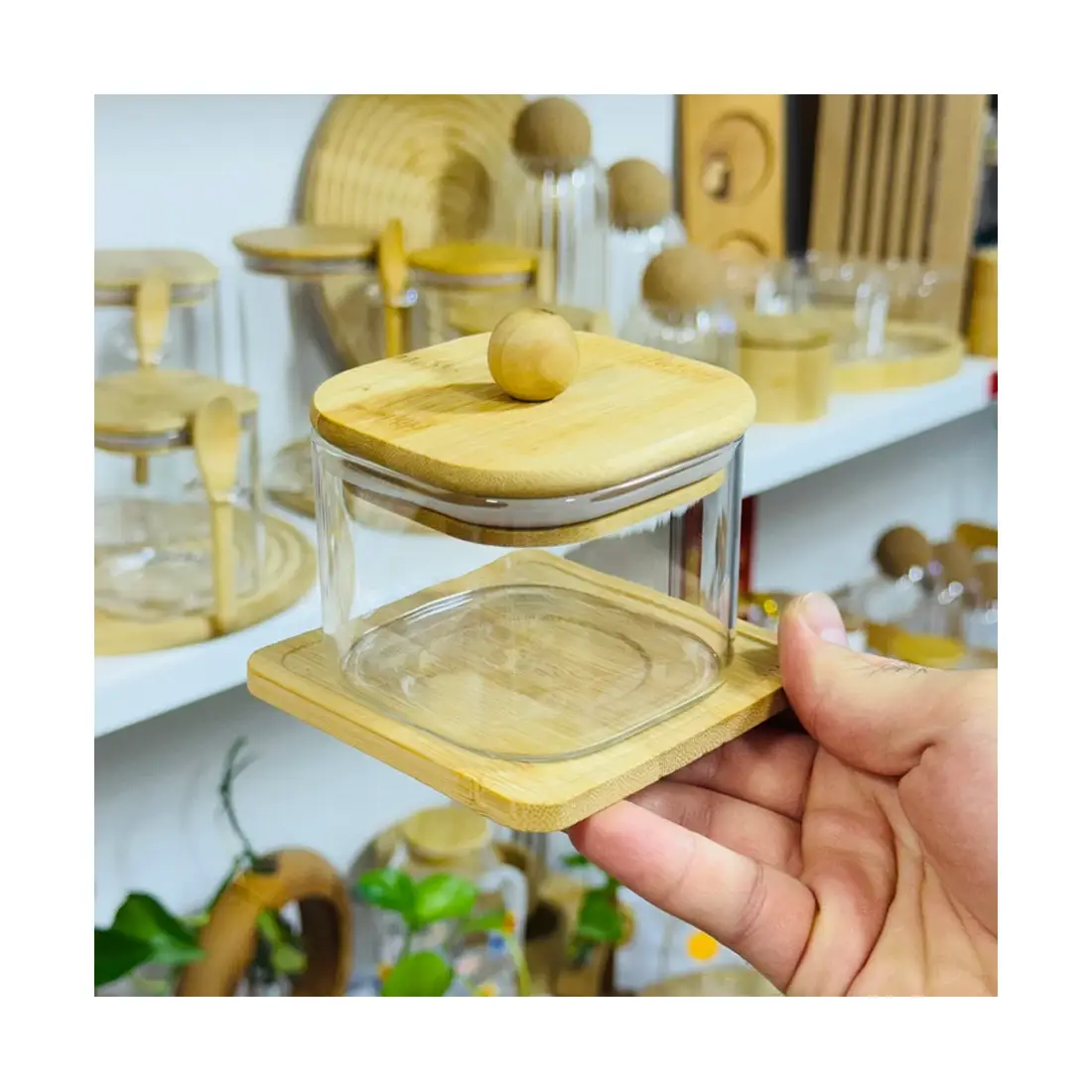 عکس شماره:3 , قندان مربعی پیرکس بامبو